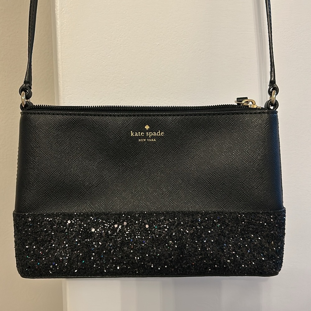Kate Spade Black Greta Glitter Bag